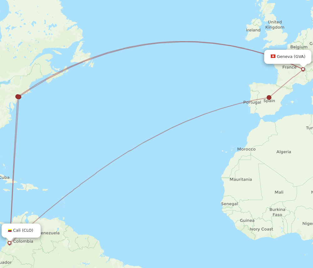 GVA-CLO flight routes
