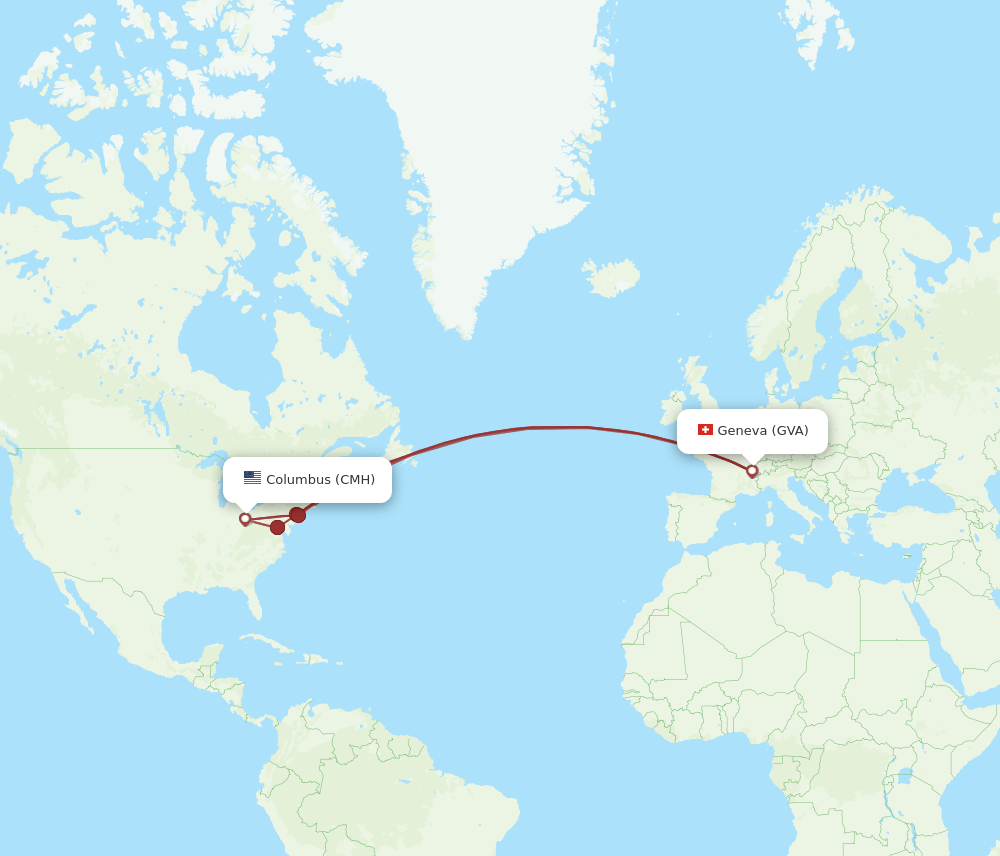 GVA-CMH flight routes