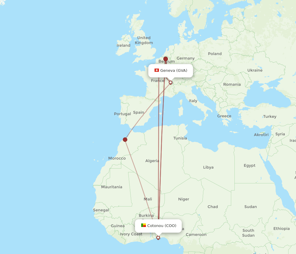 GVA-COO flight routes