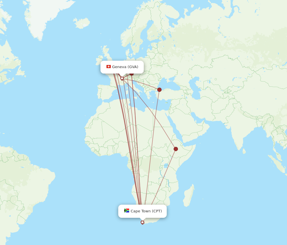 GVA-CPT flight routes