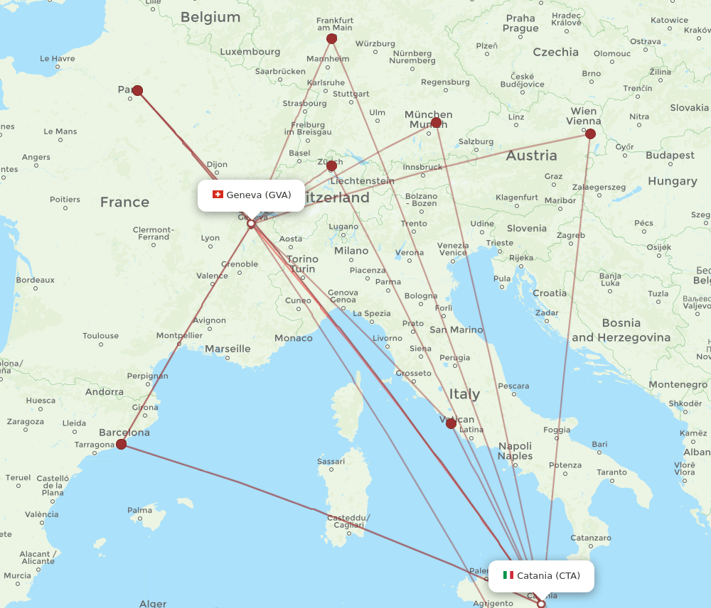 GVA-CTA flight routes