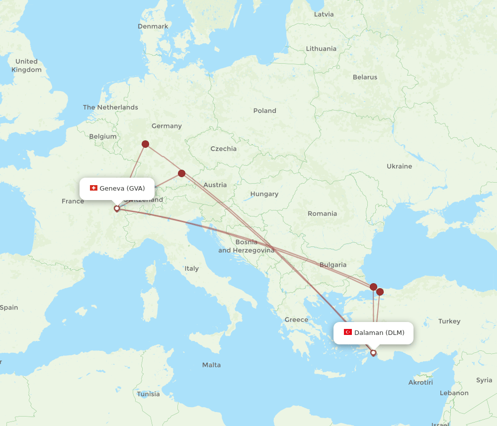 GVA-DLM flight routes