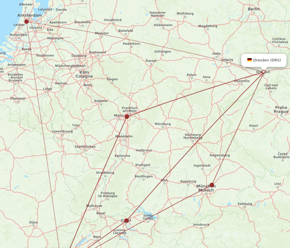 GVA to DRS flights and routes map