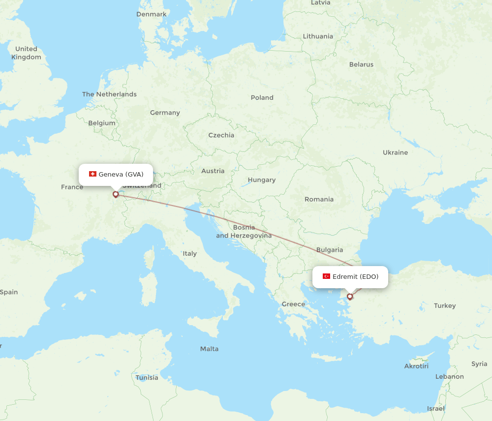 GVA-EDO flight routes