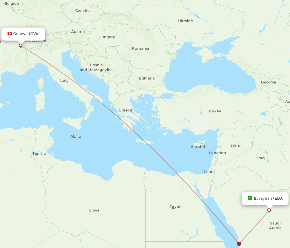 GVA-ELQ flight routes