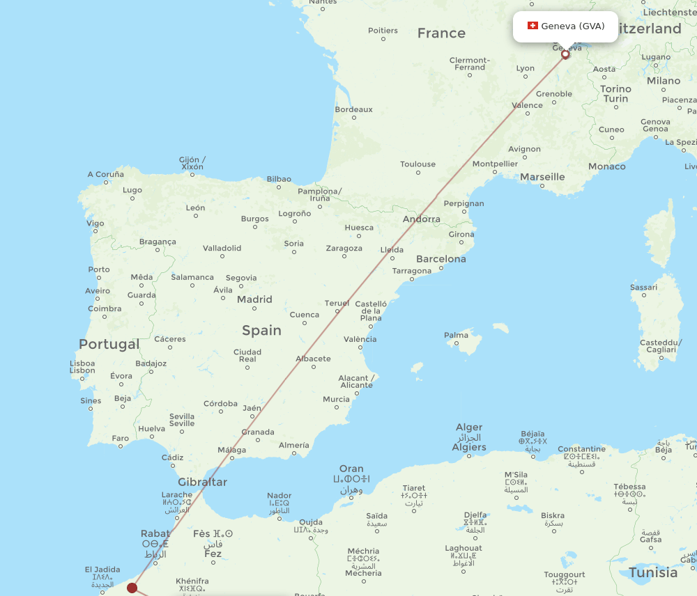 GVA to ERH flights and routes map