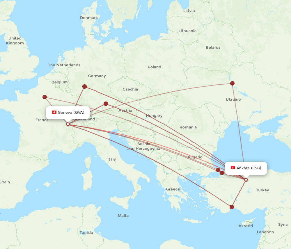 GVA-ESB flight routes