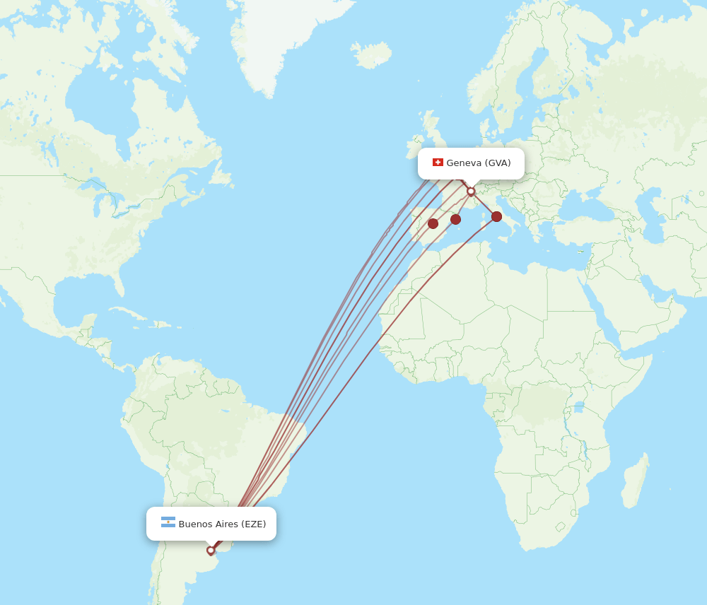 GVA-EZE flight routes