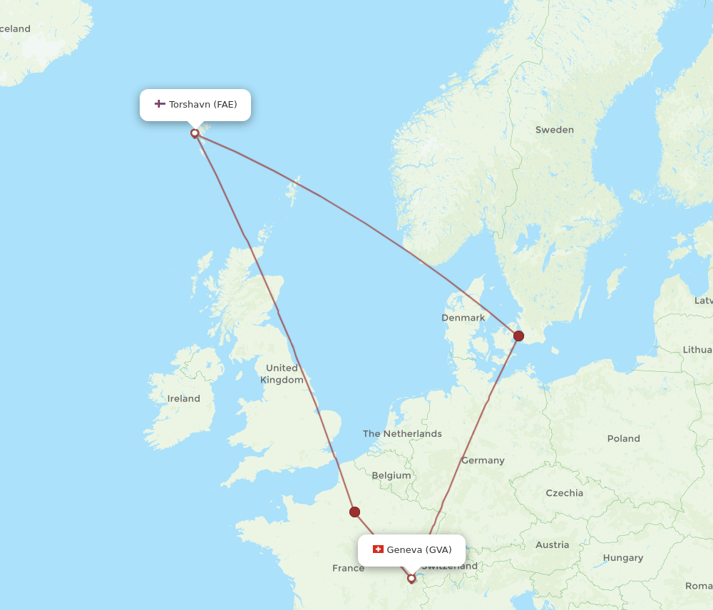 GVA-FAE flight routes