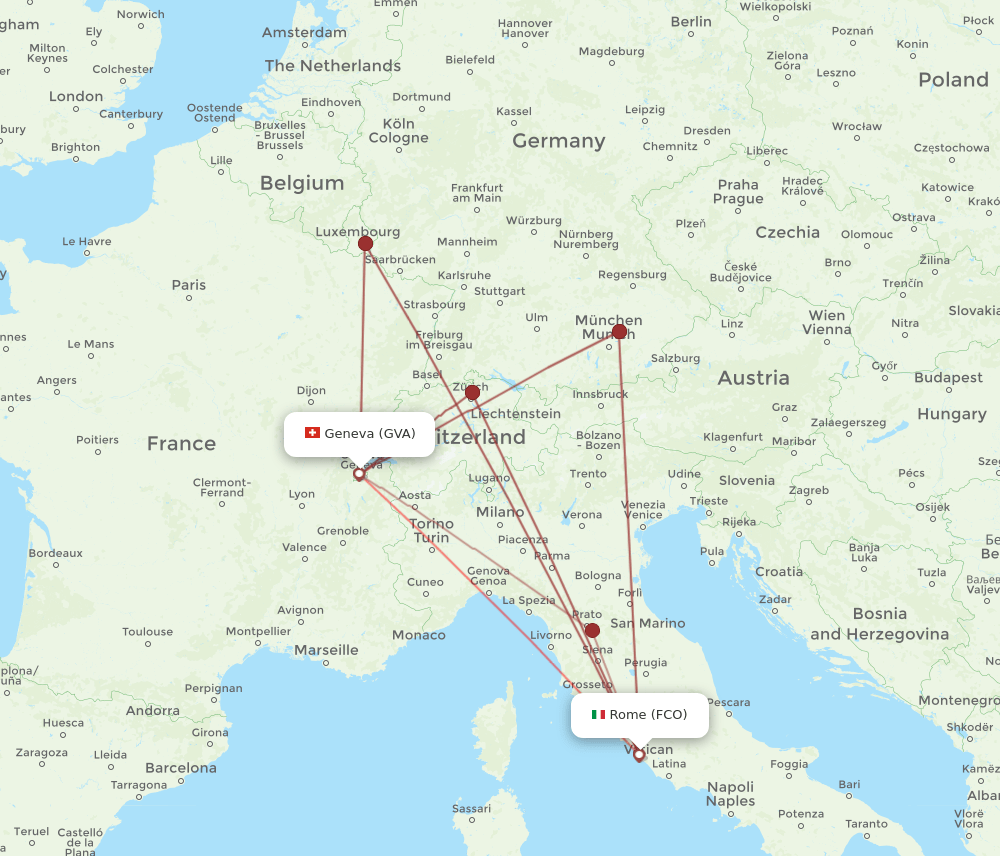 GVA-FCO flight routes