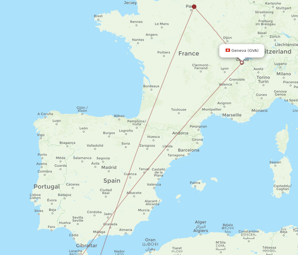 GVA-FEZ flight routes