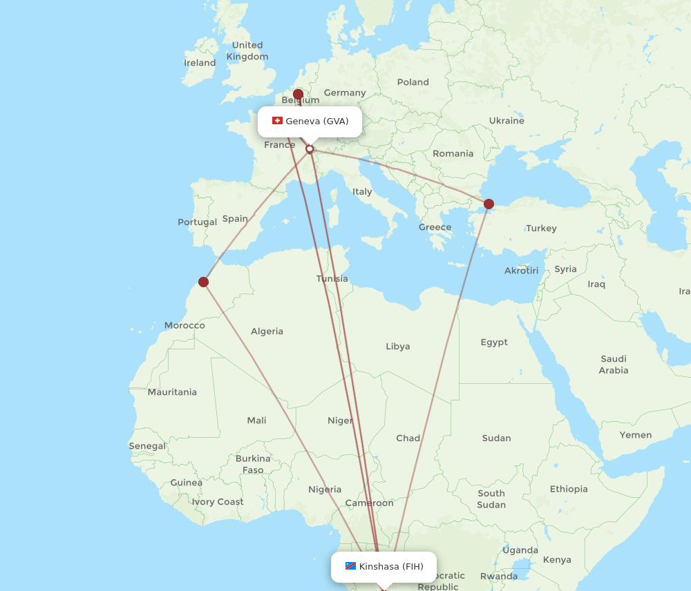 GVA-FIH flight routes