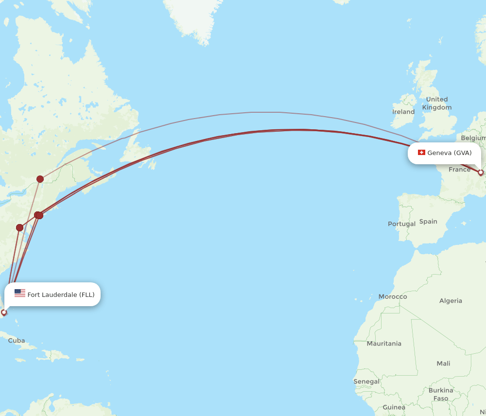 GVA-FLL flight routes