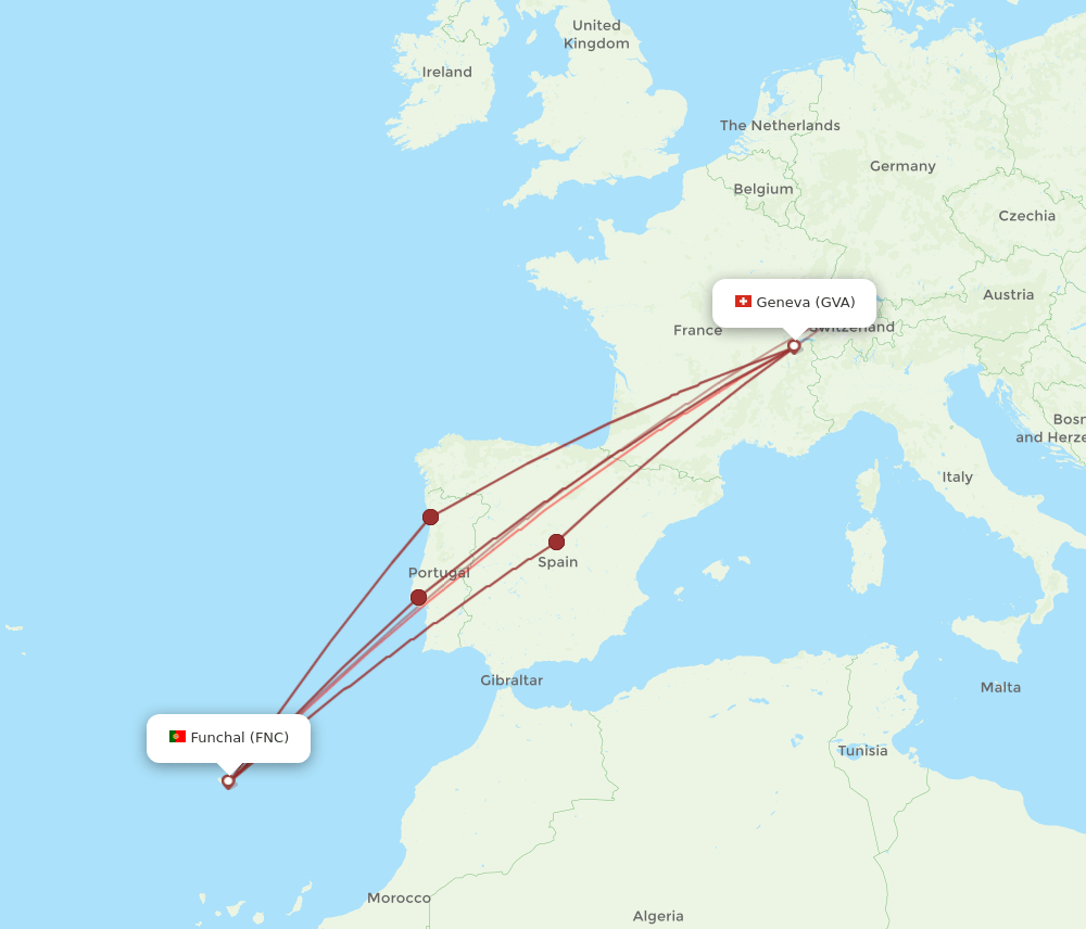 GVA-FNC flight routes