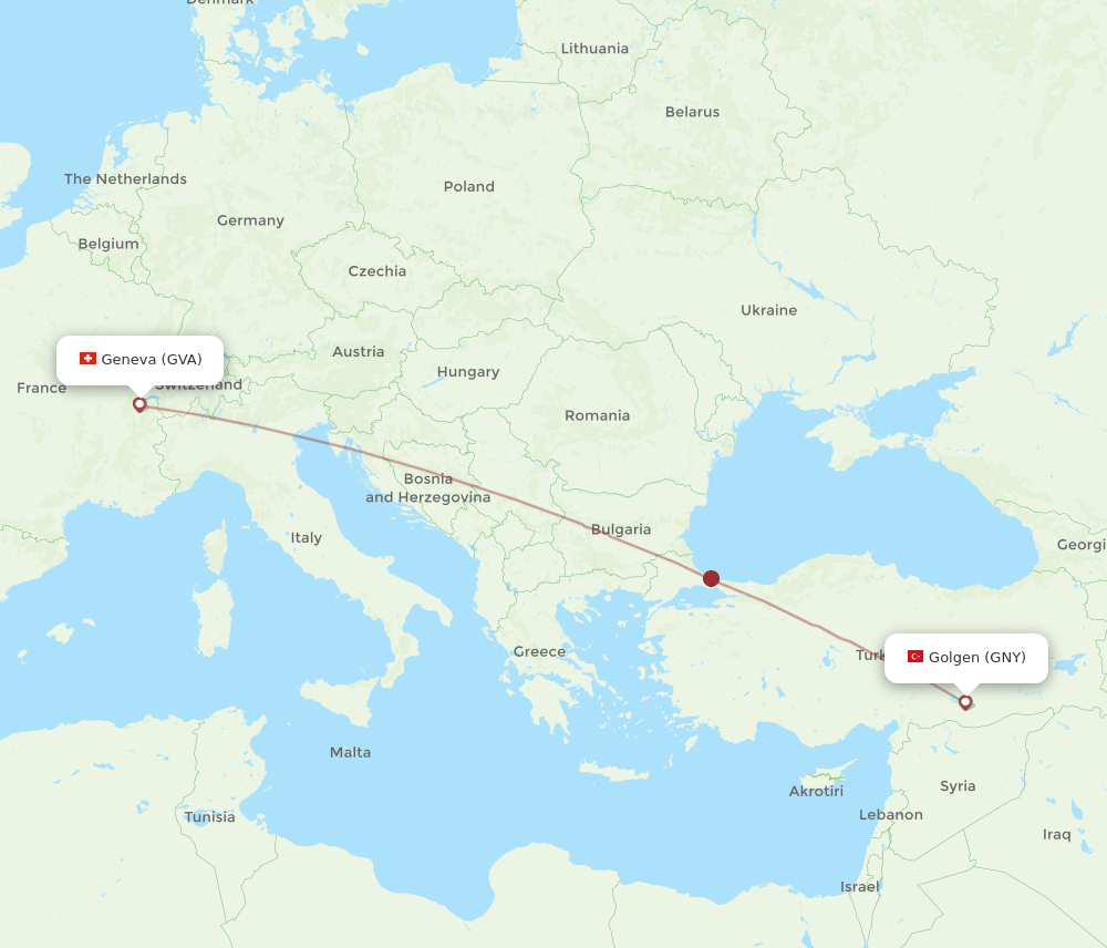 GVA-GNY flight routes