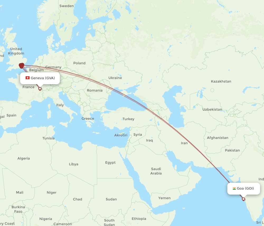GVA-GOI flight routes