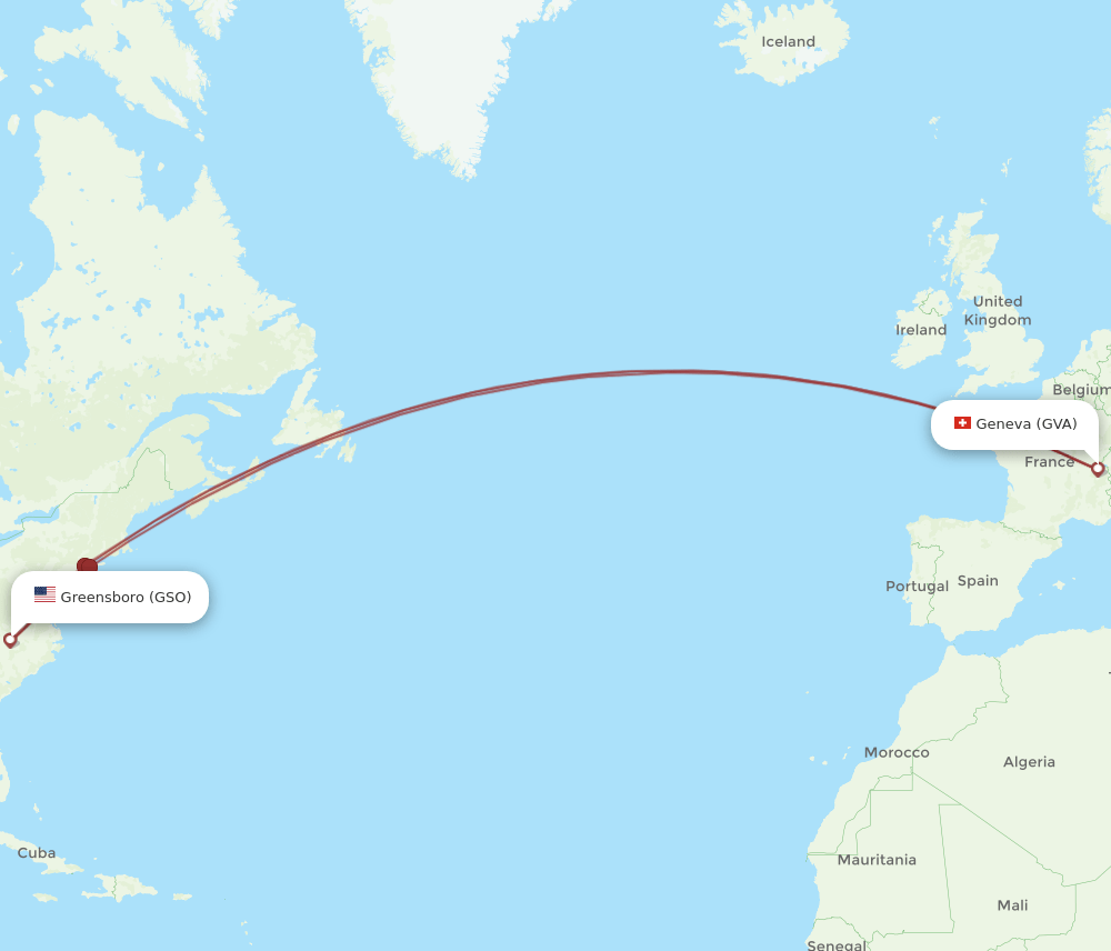GVA-GSO flight routes