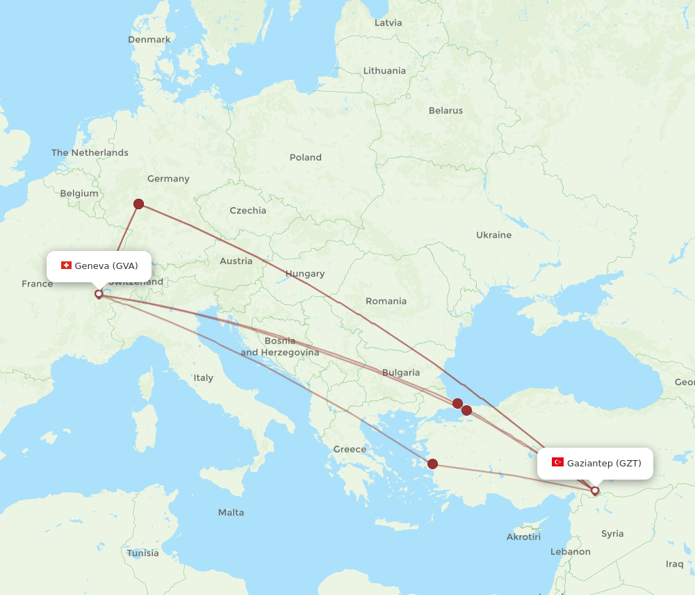 GVA-GZT flight routes
