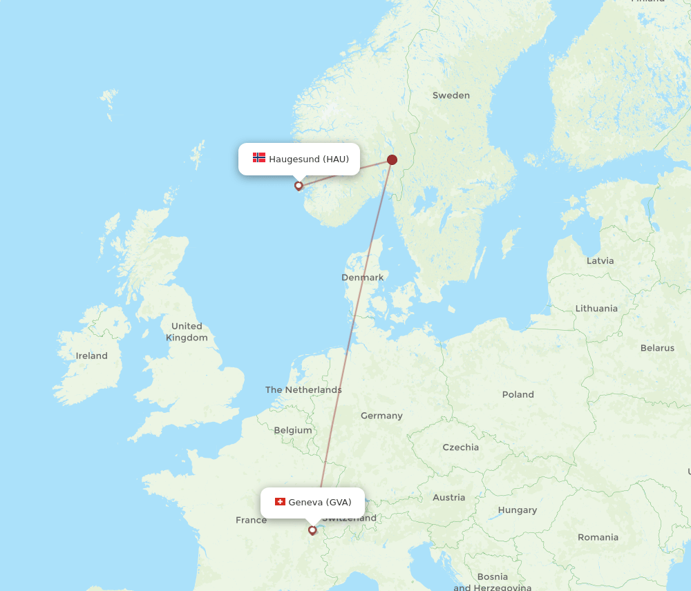 GVA-HAU flight routes