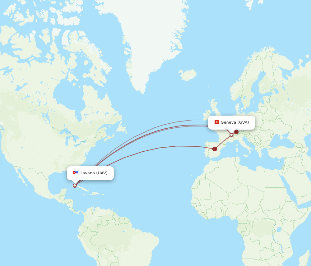 GVA-HAV flight routes