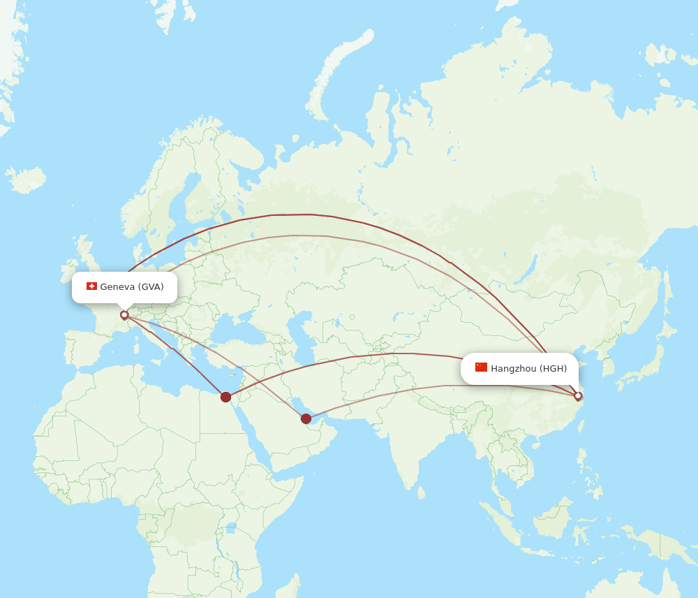 GVA-HGH flight routes