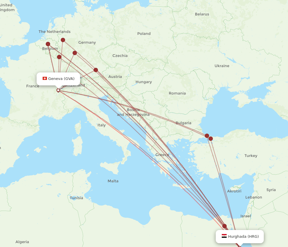 GVA-HRG flight routes