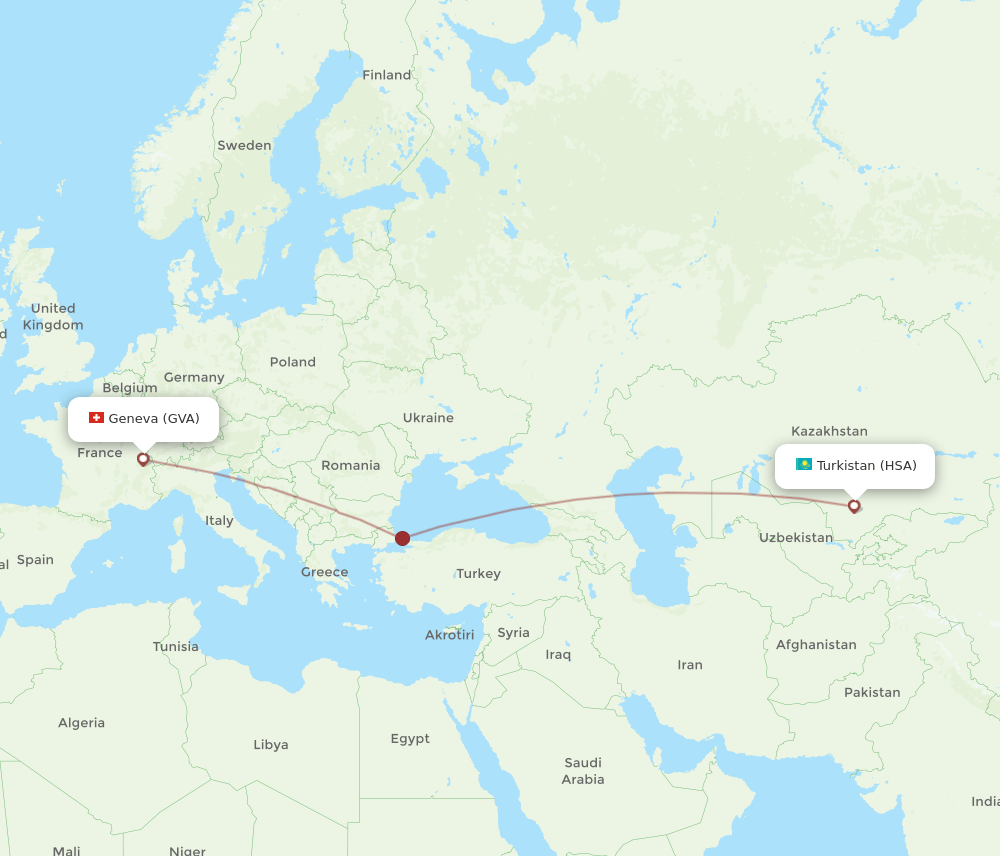 GVA-HSA flight routes