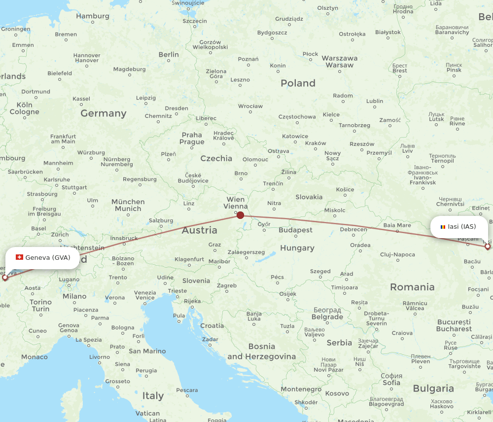 GVA-IAS flight routes