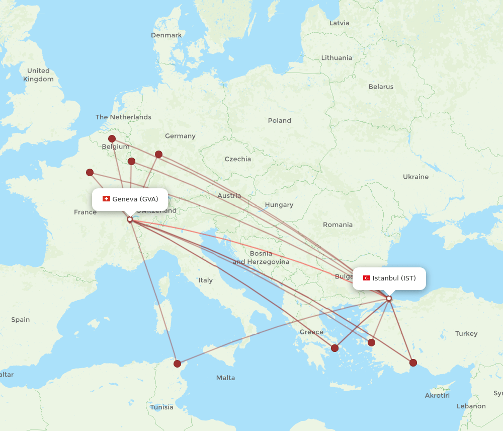 GVA-IST flight routes