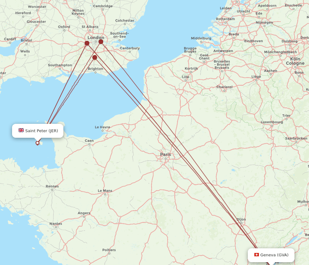 GVA-JER flight routes