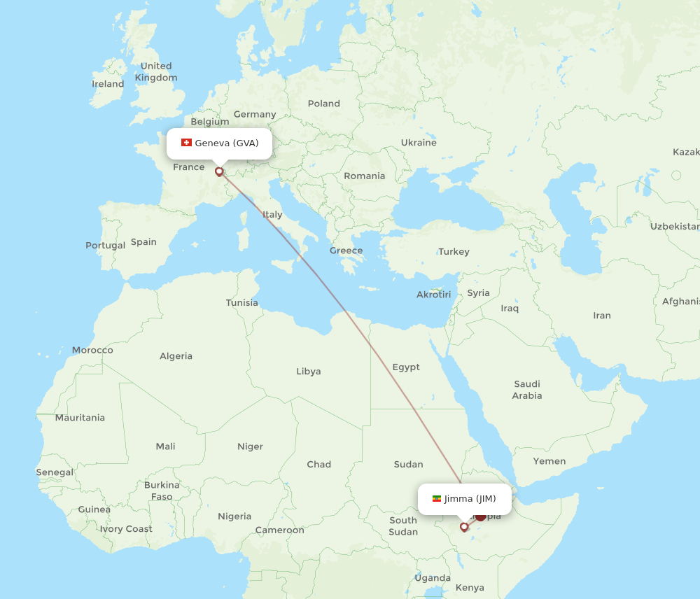 GVA-JIM flight routes