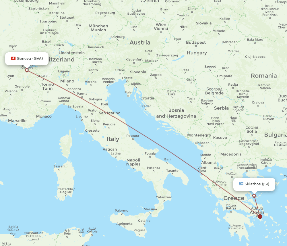 GVA-JSI flight routes