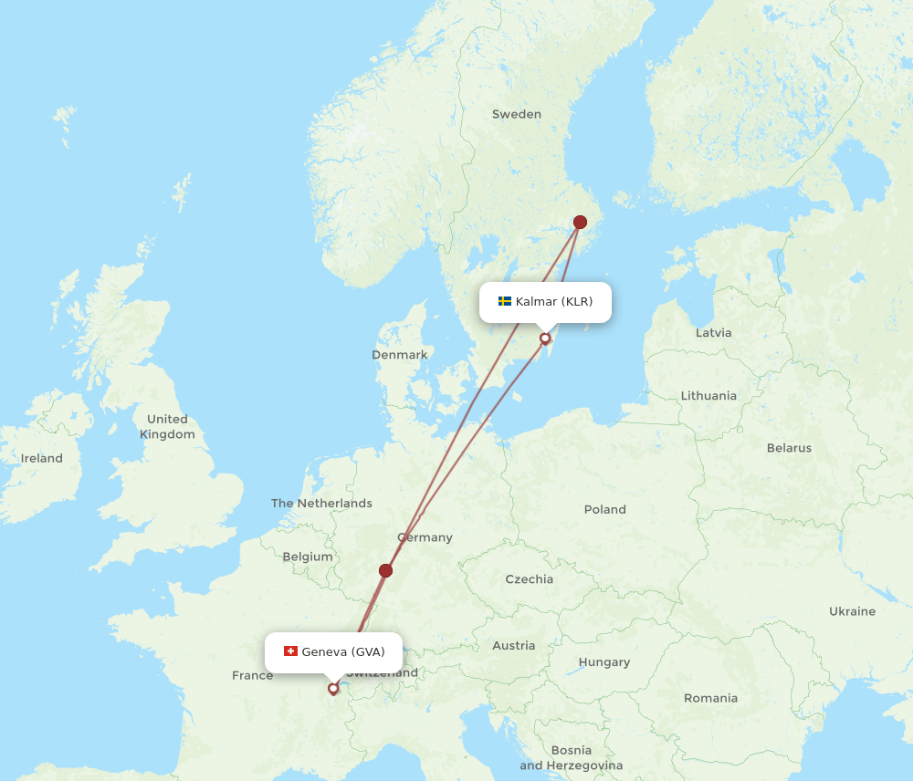 GVA-KLR flight routes