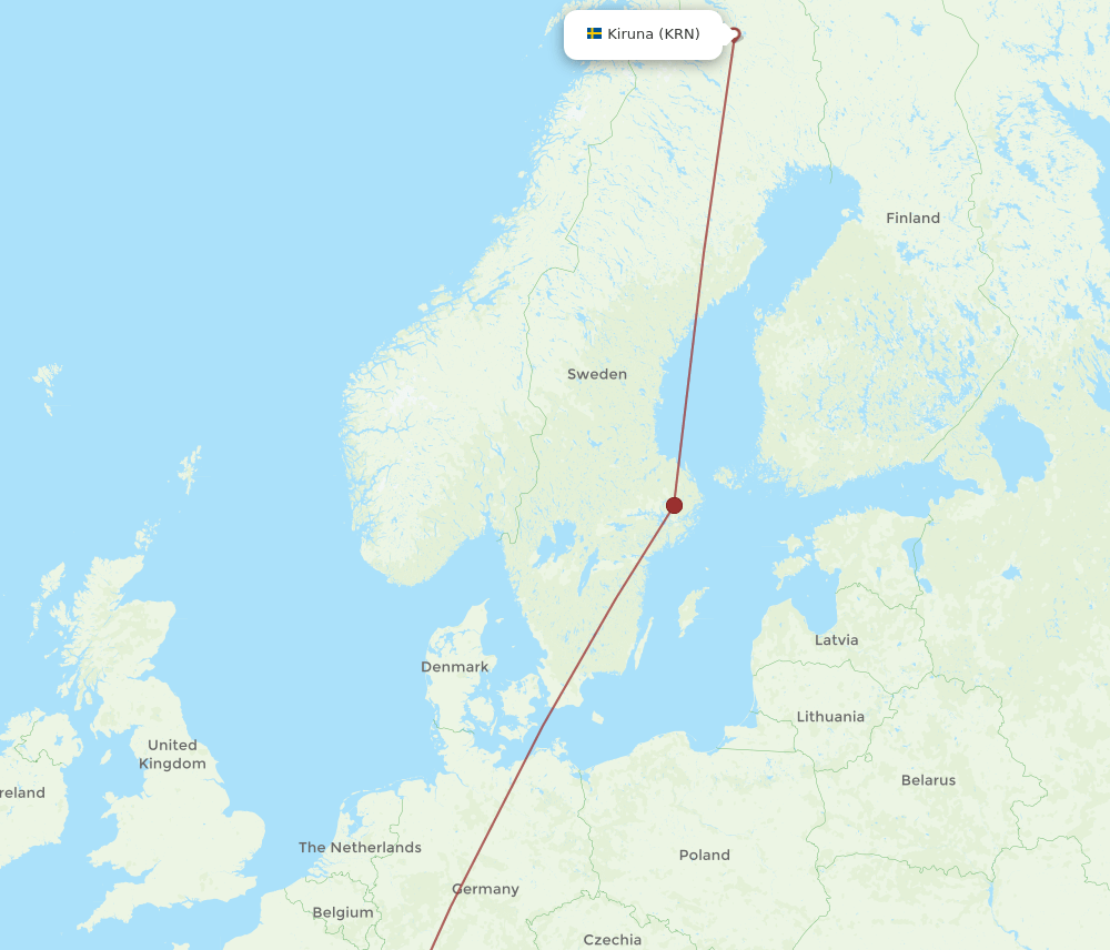 GVA-KRN flight routes