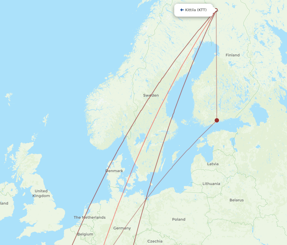 GVA-KTT flight routes