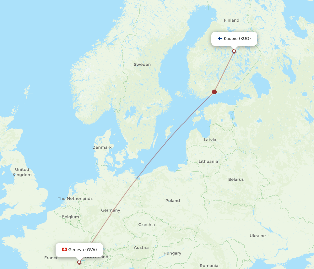 GVA-KUO flight routes