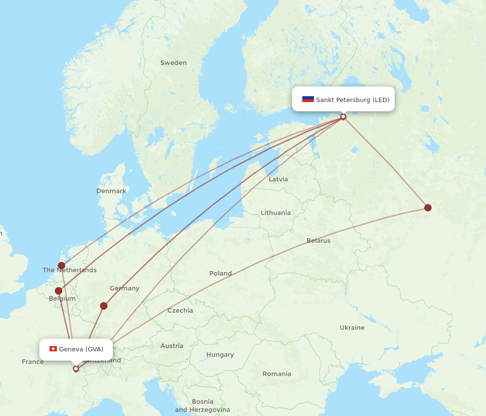 GVA-LED flight routes