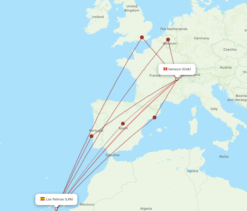 GVA-LPA flight routes