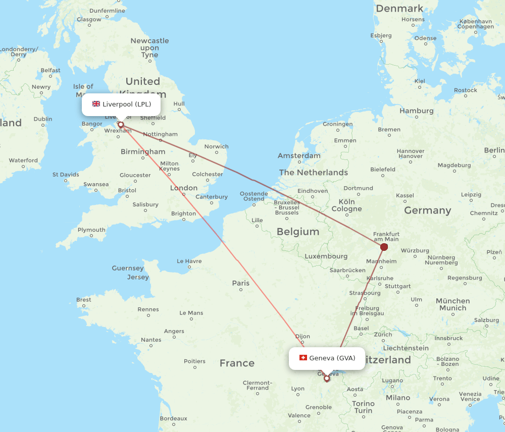GVA to LPL flights and routes map