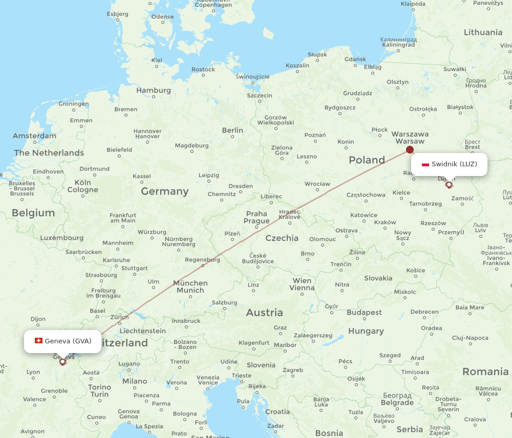 GVA-LUZ flight routes