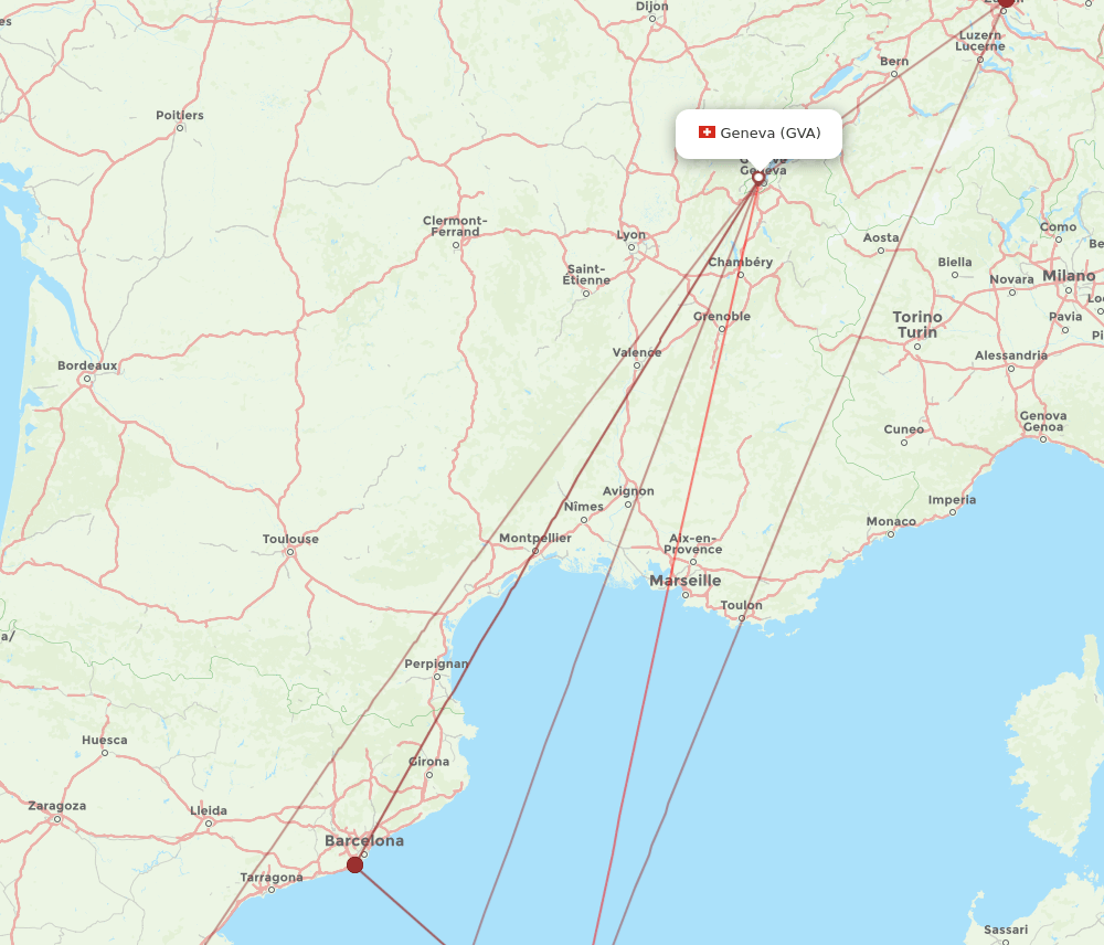 GVA-MAH flight routes
