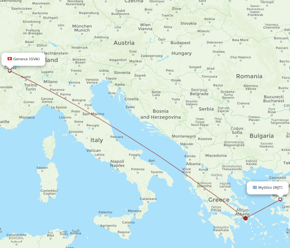 GVA to MJT flights and routes map