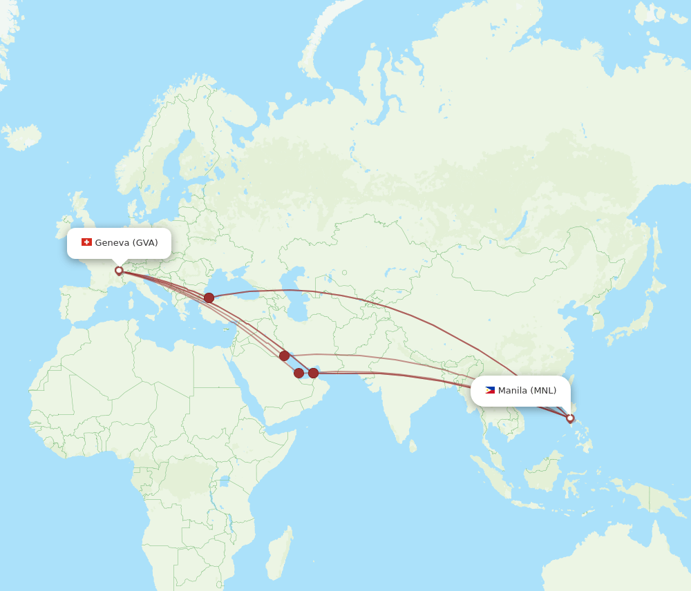 GVA-MNL flight routes
