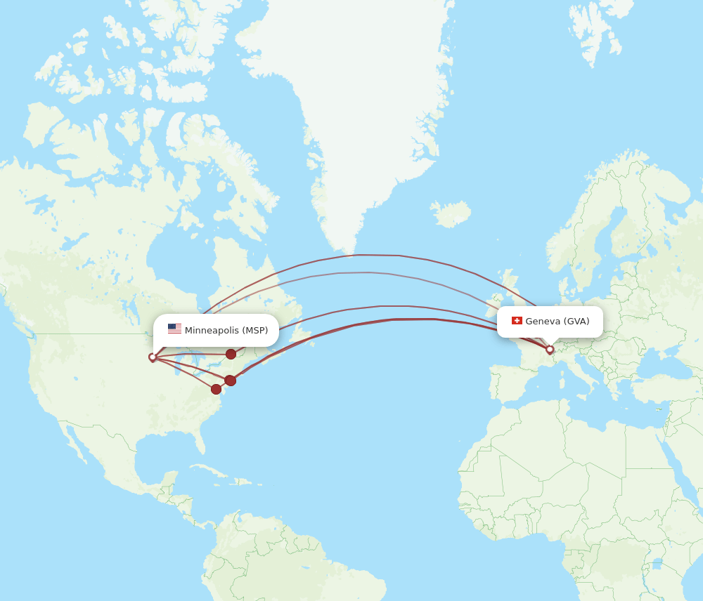 GVA-MSP flight routes