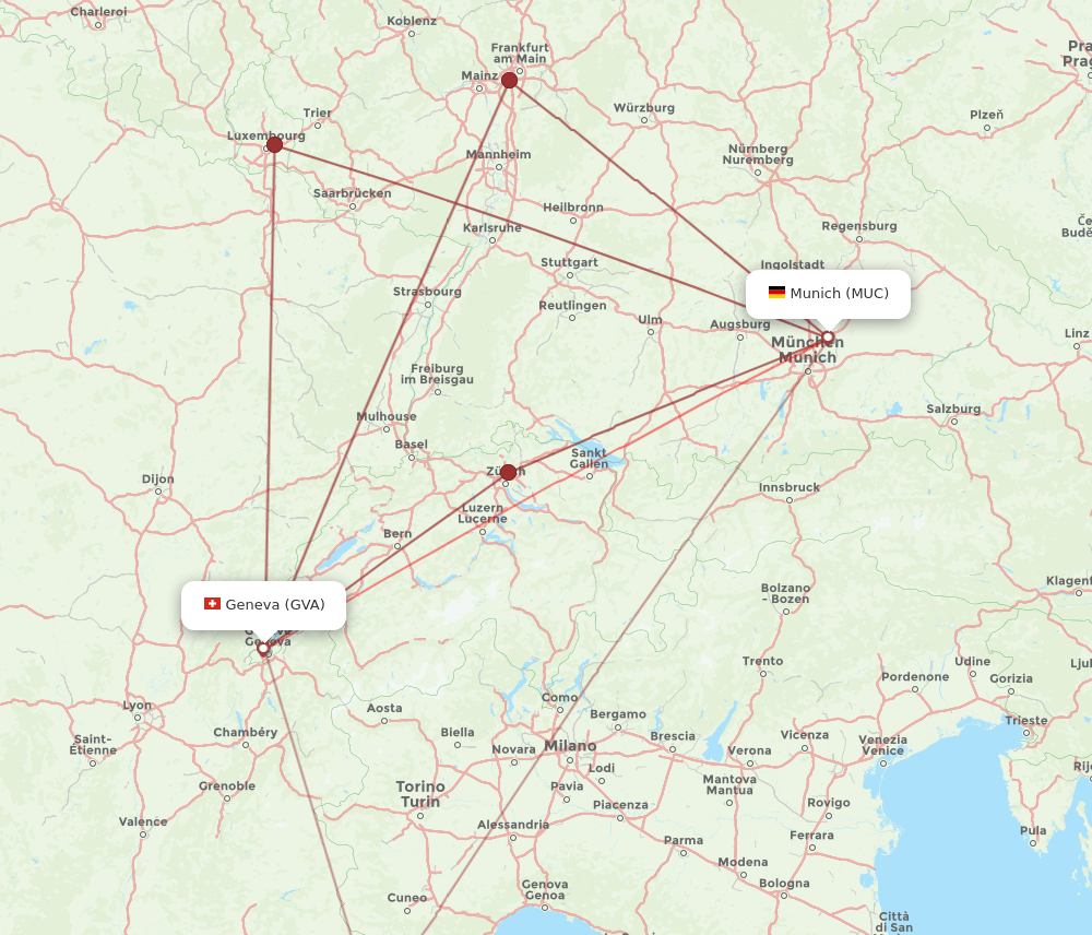 GVA-MUC flight routes