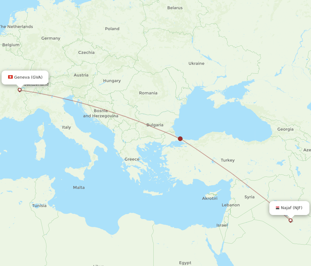 GVA-NJF flight routes