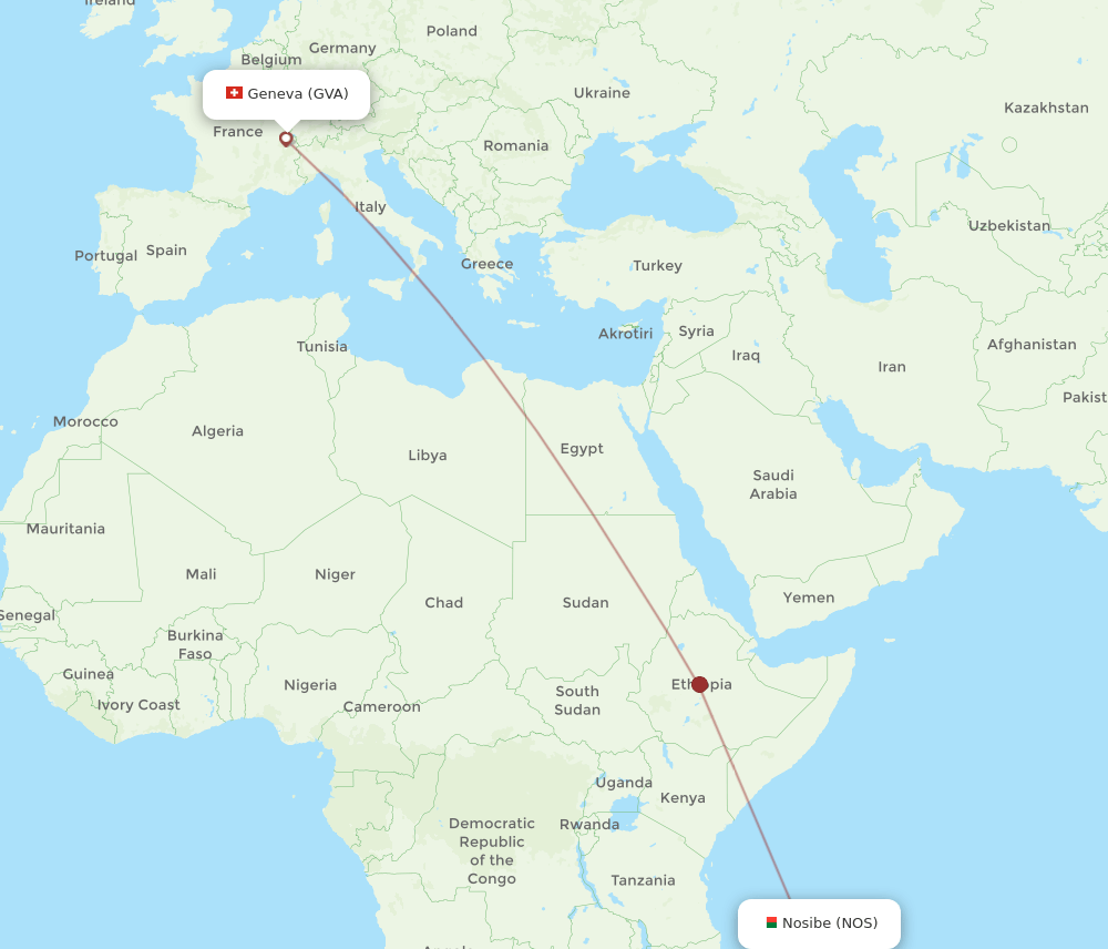 GVA-NOS flight routes