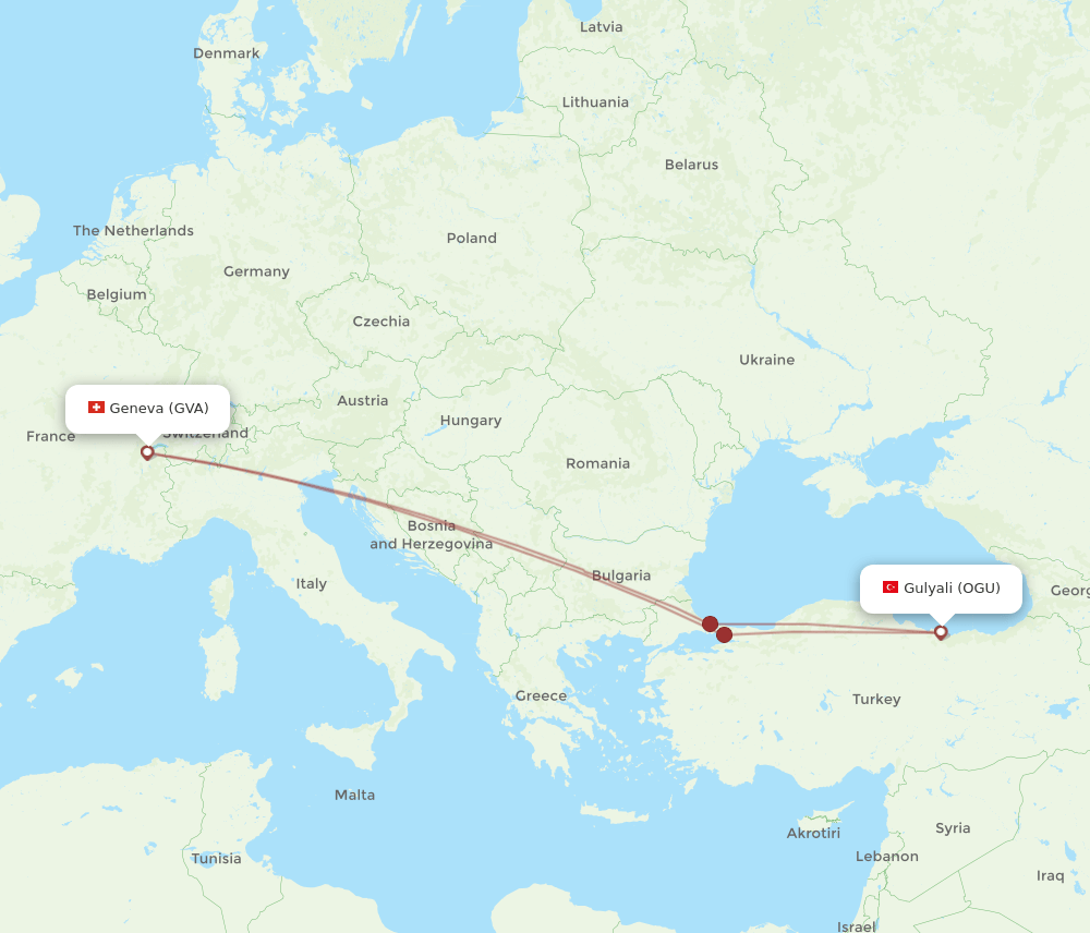GVA-OGU flight routes