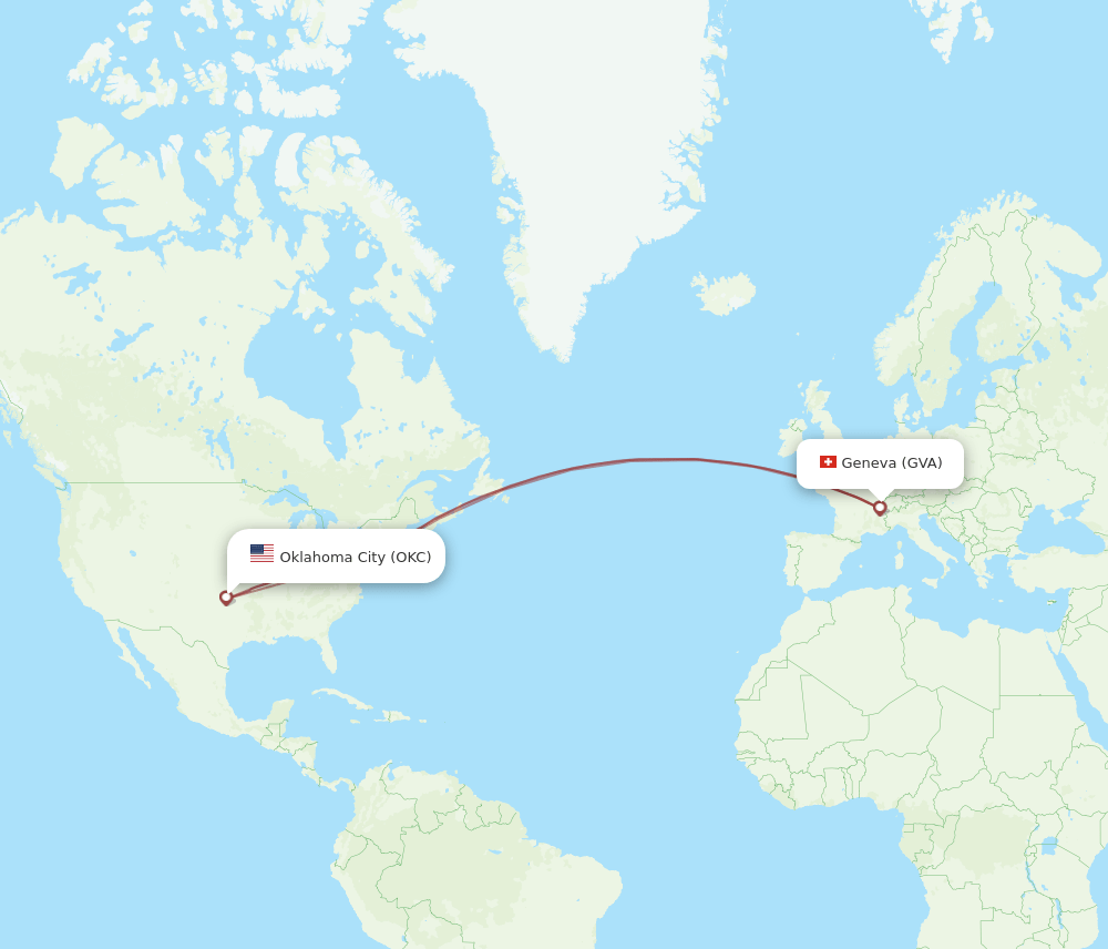 GVA-OKC flight routes
