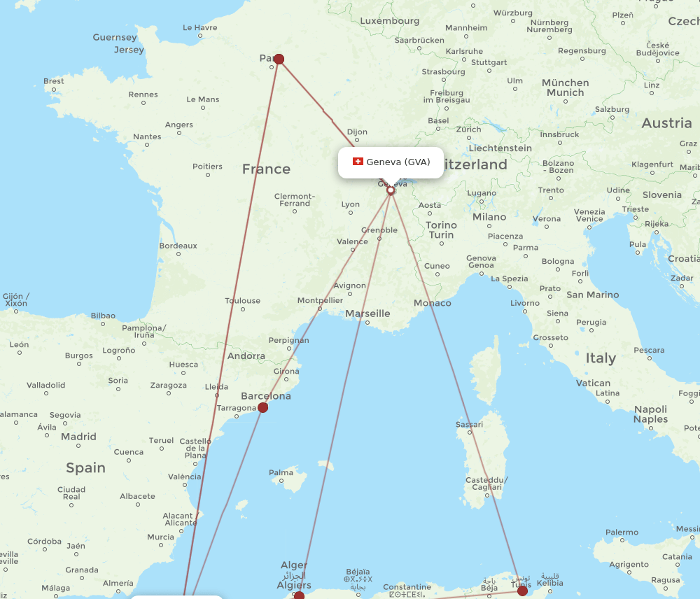 GVA-ORN flight routes